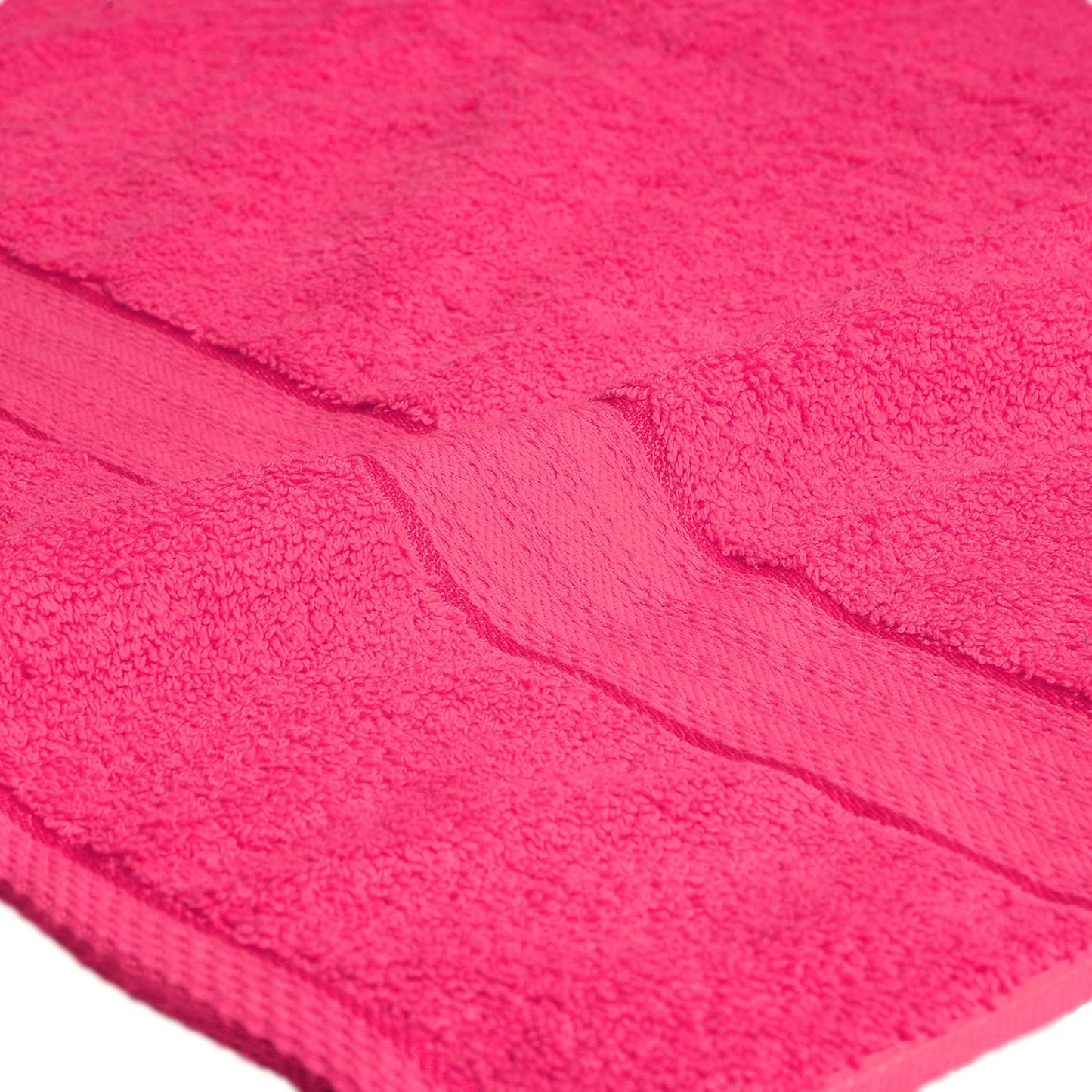 GLAMBURG 700 GSM Premium 8-Piece Towel Set - Contains 2 Bath Towels 30x54, 2 Hand Towels 16x28, 4 Wash Cloths 13x13 - Luxury Hotel & Spa Quality - Durable Ultra Soft Highly Absorbent - Hot Pink