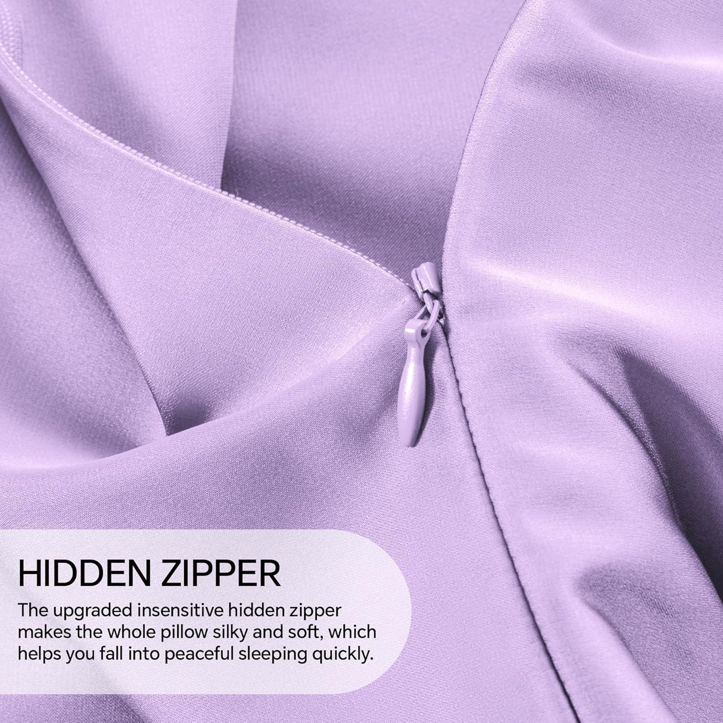 INFIIXSO Mulberry Silk Pillowcase for Hair and Skin, Silk Pillow Cases Standard Size with Hidden Zipper 20"x26", Extraordinary Smooth and Soft Cooling Pillow Cases for Hot Sleepers(Lavender, 1 Pack)