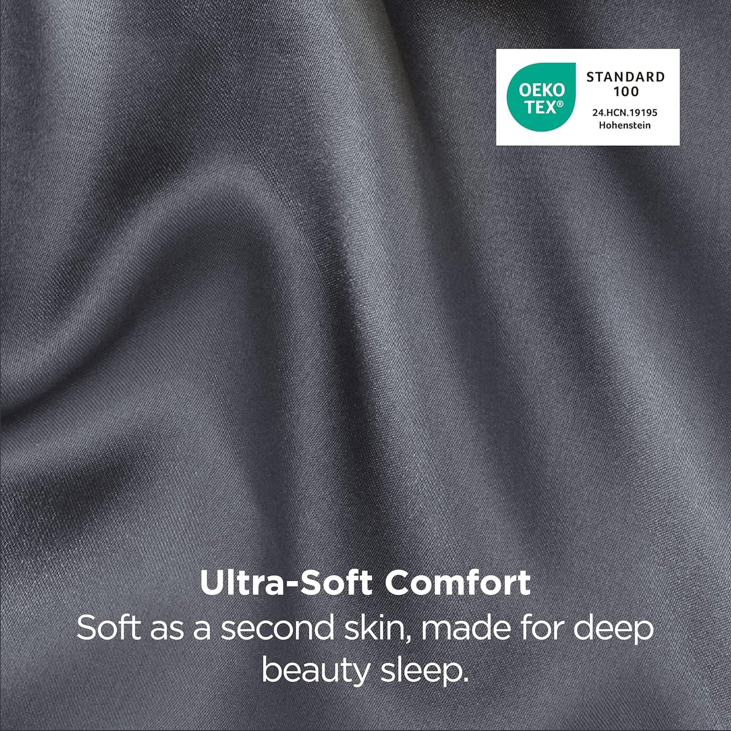 Bedsure Satin Pillowcase for Hair and Skin Queen - Space Grey Silky Pillowcase 2 Pack with Envelope Closure, Similar to Silk Pillow Cases, Gifts for Women Men, 20x30 Inches, 2pcs