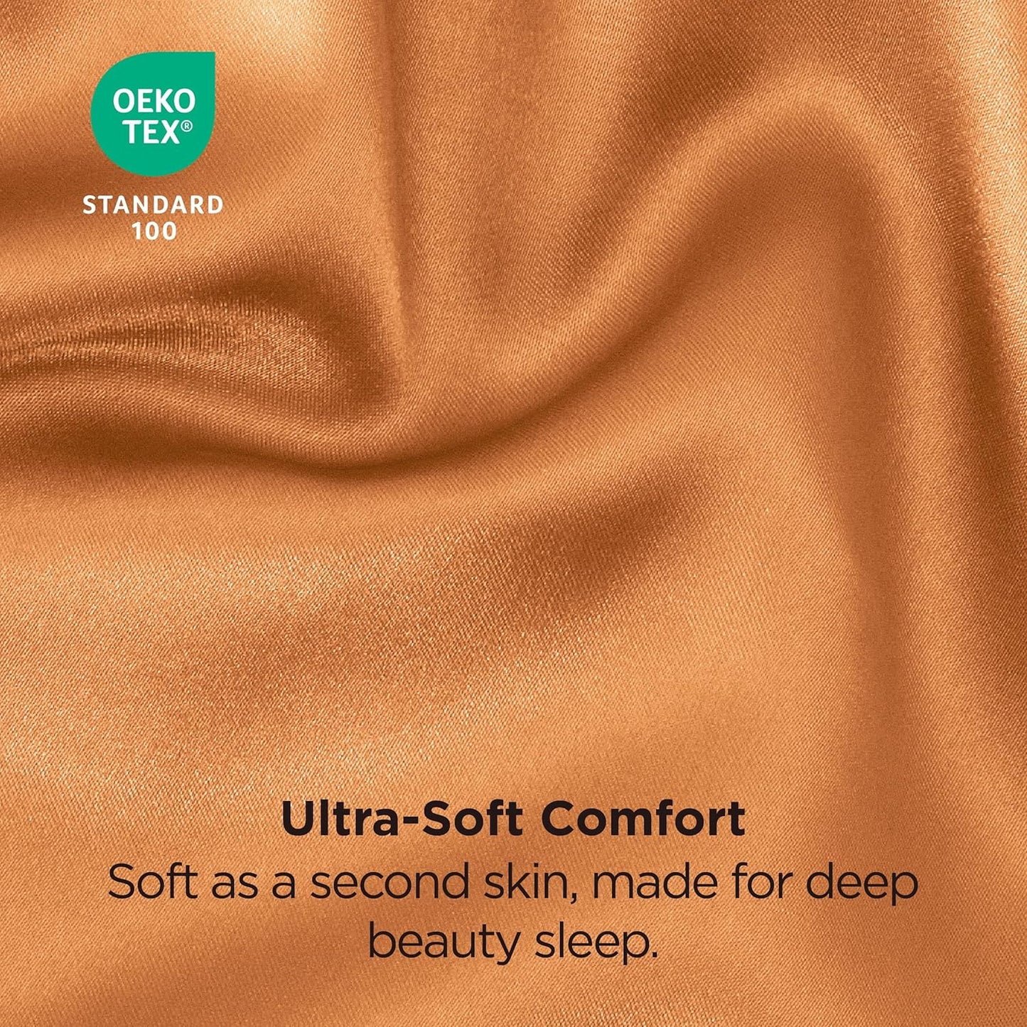 Bedsure King Size Satin Pillowcase Set of 2 - Burnt Orange Silky Pillow Cases for Hair and Skin with Envelope Closure, Similar to Silk Pillow Cases, Gifts for Women Men, 20x36 Inches, 2pcs