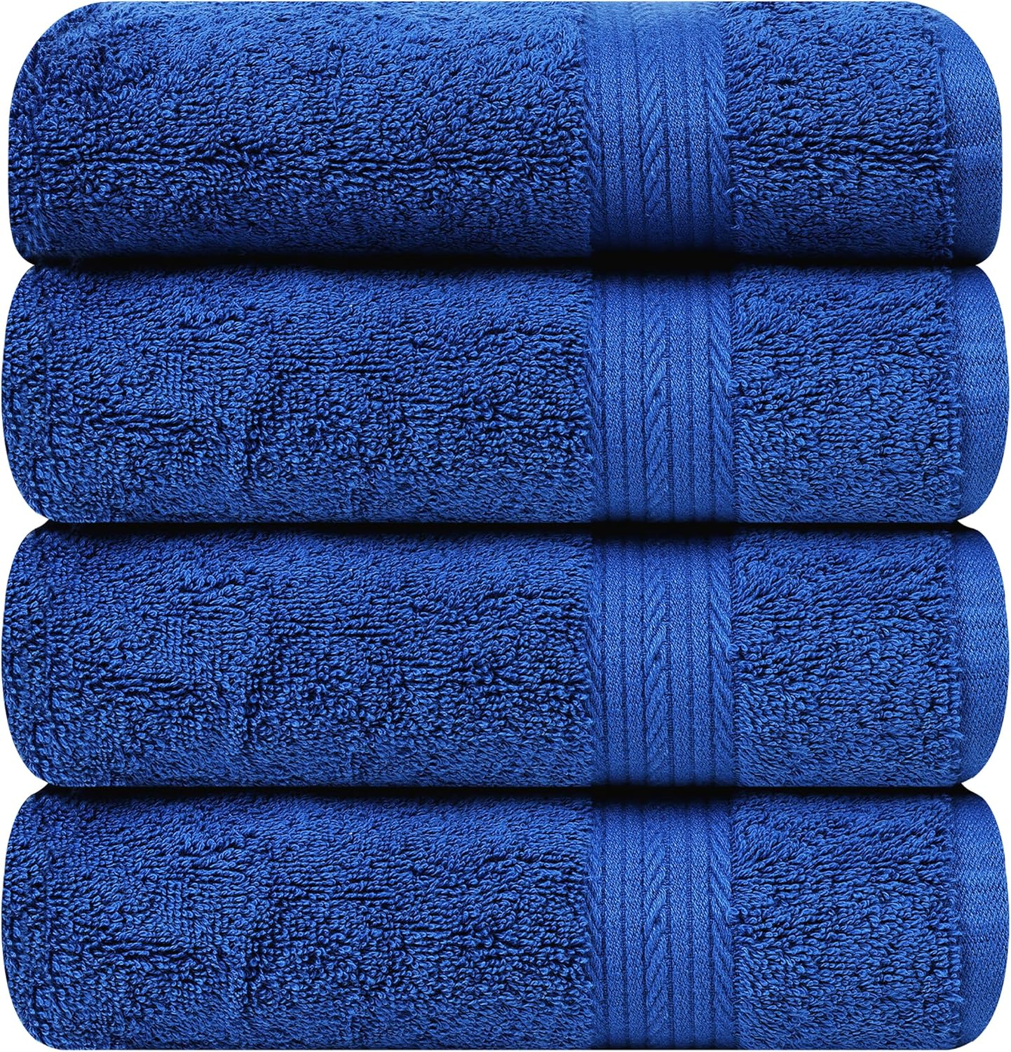 Ample Decor Hand Towel 18 X 28 Inch Set of 4 600 GSM 100% Cotton, Oeko Tex Certified Soft Absorbent Thick Durable Premium Quality, for Hotel, Bathroom, Spa, Gym - Machine Washable -Navy Blue