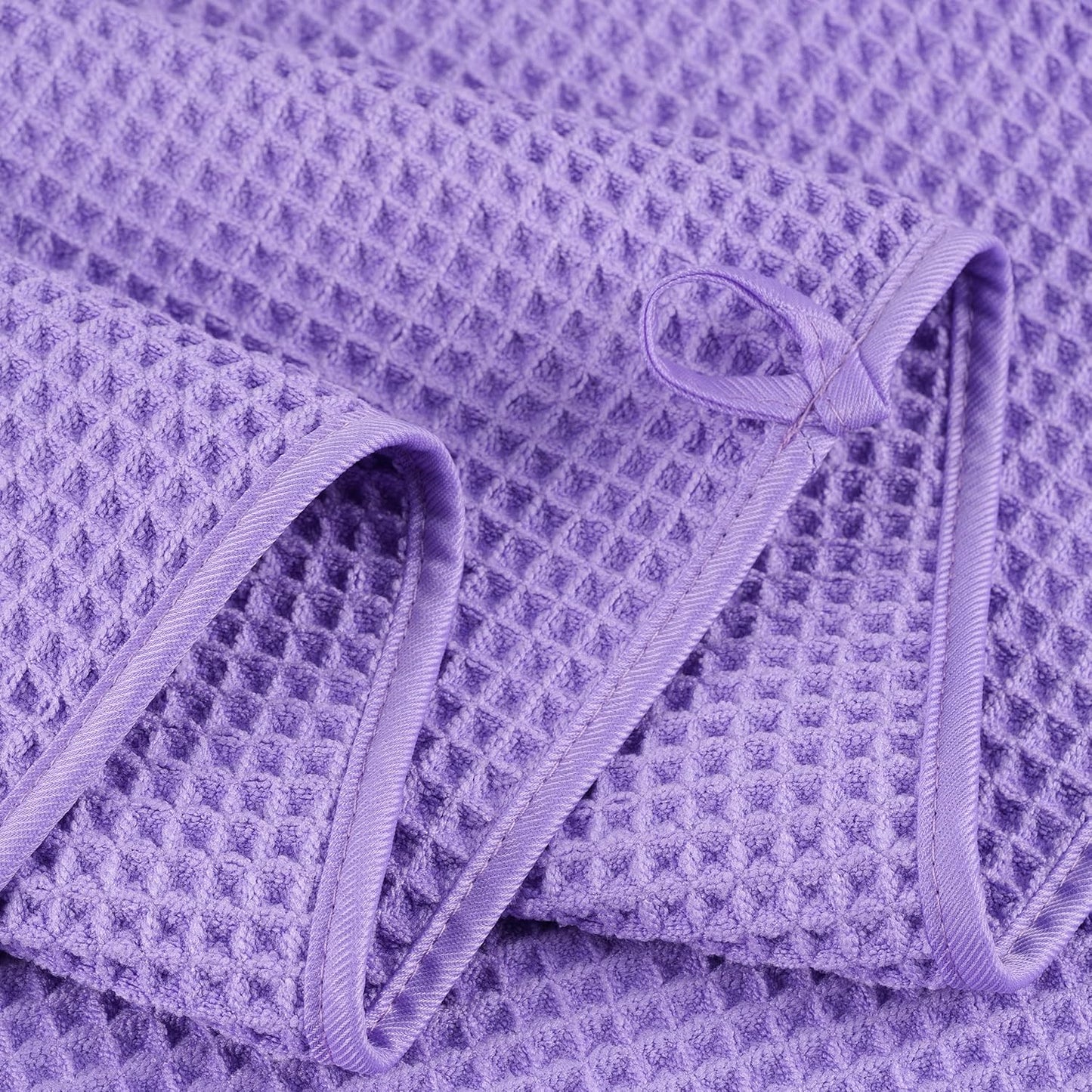 POLYTE Microfiber Oversize Quick Dry Lint Free Bath Towel, 60 x 30 in, 4 Pack (Waffle Weave)