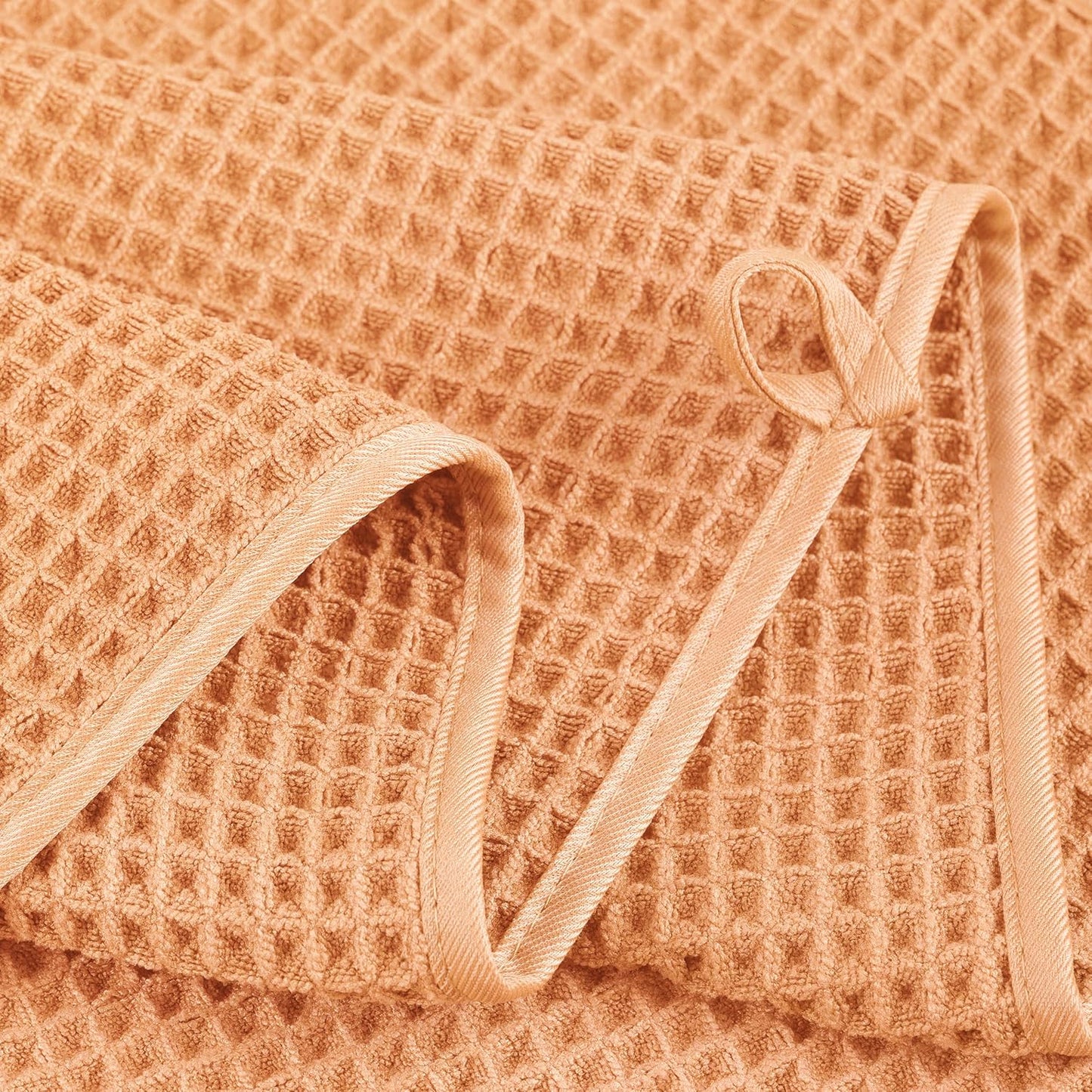 POLYTE Microfiber Oversize Quick Dry Lint Free Bath Towel, 60 x 30 in, 4 Pack (Waffle Weave)