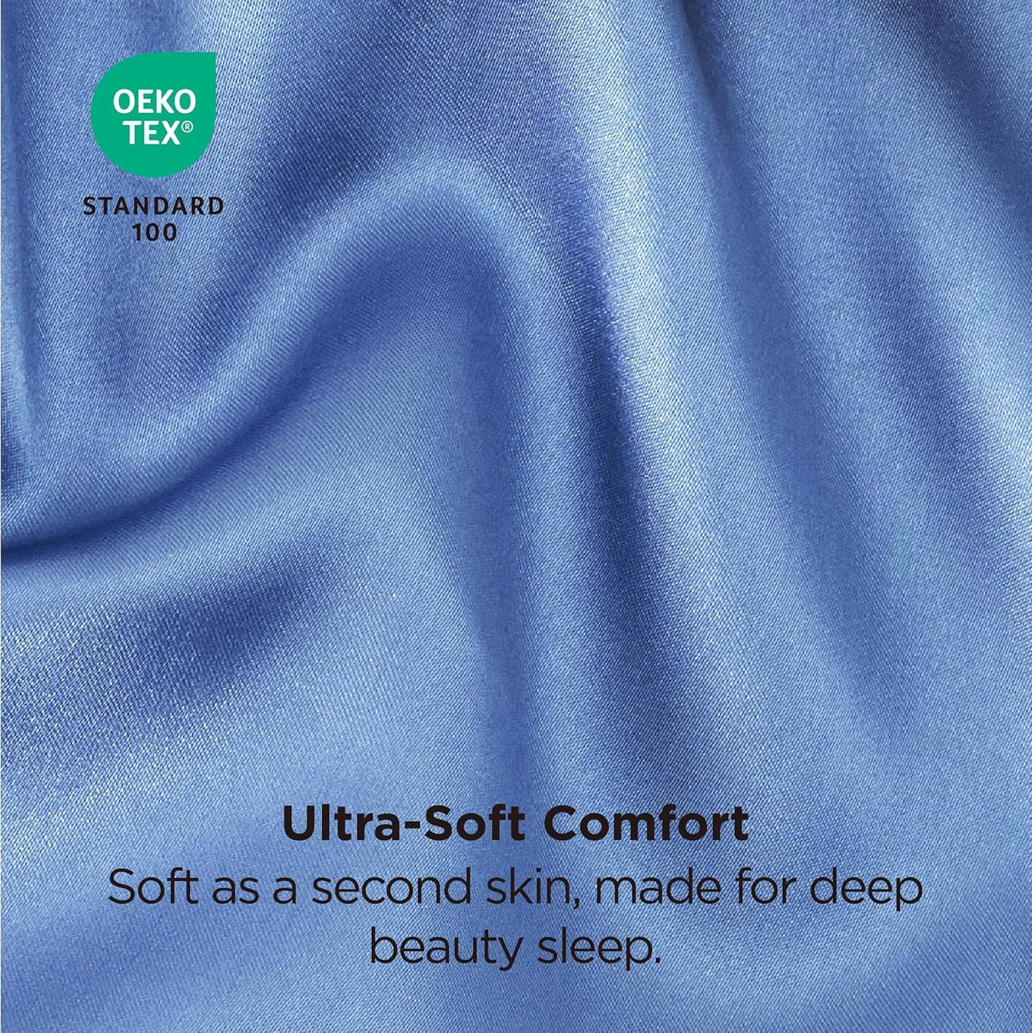 Bedsure King Size Satin Pillowcase Set of 2 - Sky Blue Silky Pillow Cases for Hair and Skin with Envelope Closure, Similar to Silk Pillow Cases, Gifts for Women Men, 20x36 Inches, 2pcs