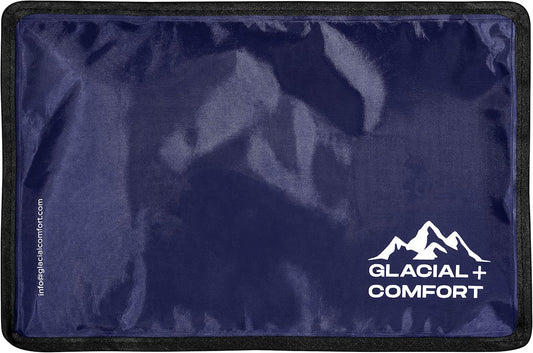 Glacial Comfort Gel Ice Pack for Injuries Reusable - (12" x 8") Cold Pads for Back Pain, Hip, Knee, Shoulder, Muscle Strains, Migraine & Postpartum Recovery with Flex Technology - Compression Pad.