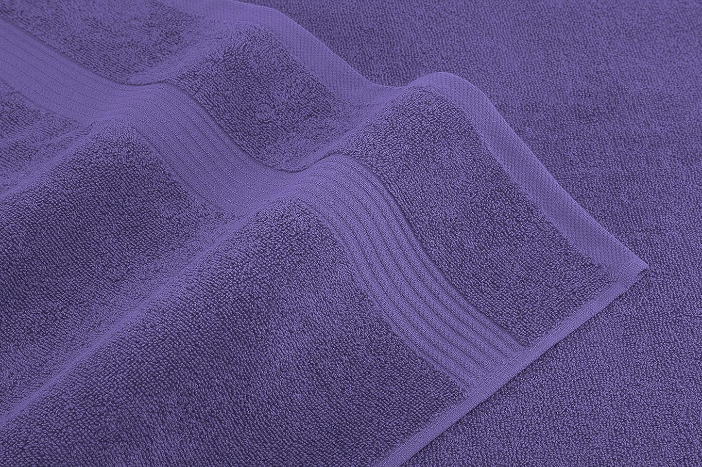 American Veteran Towel, 6 Piece Towel Set for Bathroom, 100% Cotton Turkish Bathroom Towels, 2 Bath Towels 2 Hand Towels 2 Washcloths, Purple