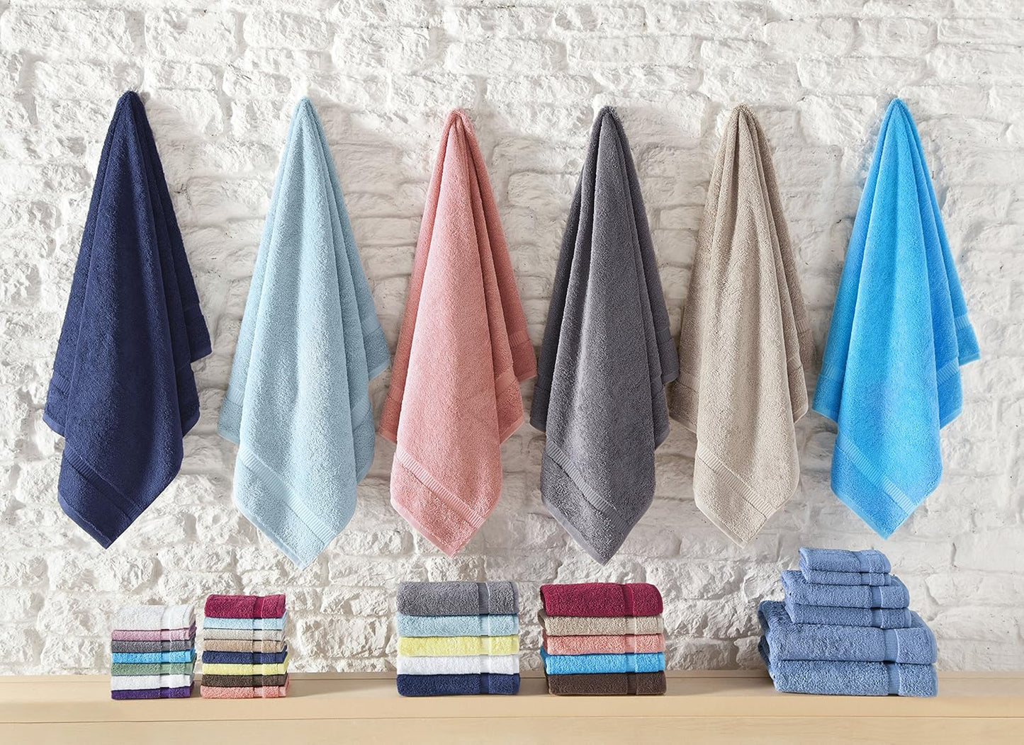 SALBAKOS 100% Turkish Cotton 6-Piece Towel Set | Heirloom Quality Hotel & Spa Collection | Ultra Soft, Super Absorbent 2 Washcloth, 2 Hand, 2 Bath Towel Sets | Made in Turkey (Rose, 6 Piece Towel Set)