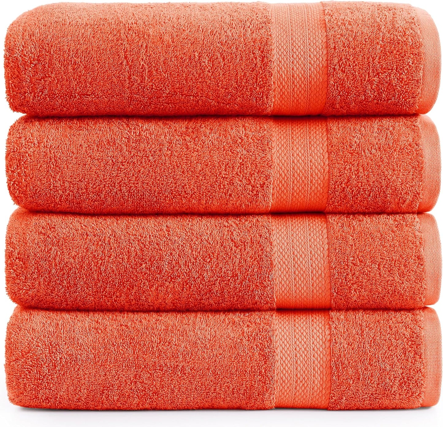 LANE LINEN 100% Cotton 4 Pack Bath Sheets Set (35"x66") - Ring Spun Cotton Extra Large Bath Towels Set - Quick Dry, Soft & Absorbent Oversized Towel Sets - Holds Well After Washing - Tiger Lily