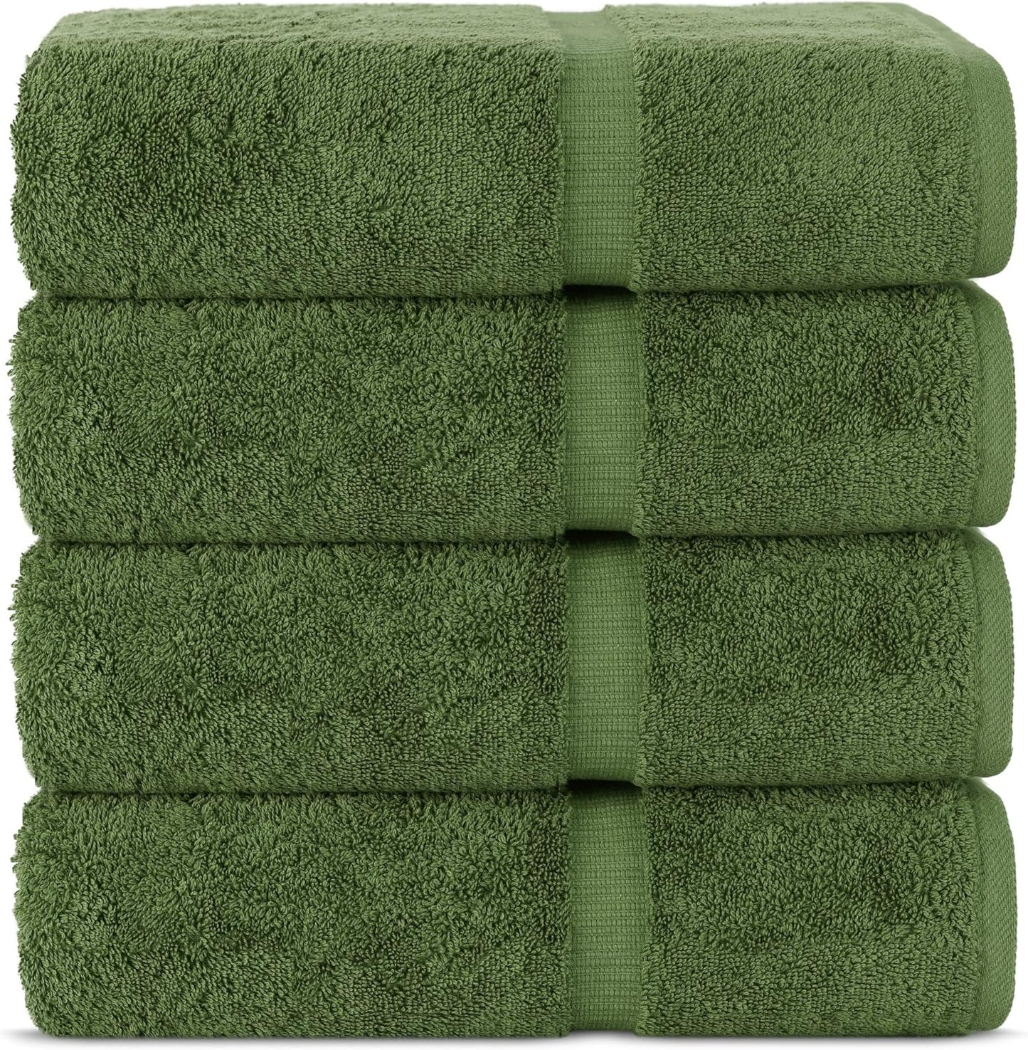 Chakir Turkish Linens | Hotel & Spa Quality 100% Cotton Premium Turkish Towels | Soft & Absorbent (4-Piece Bath Towels, Moss)