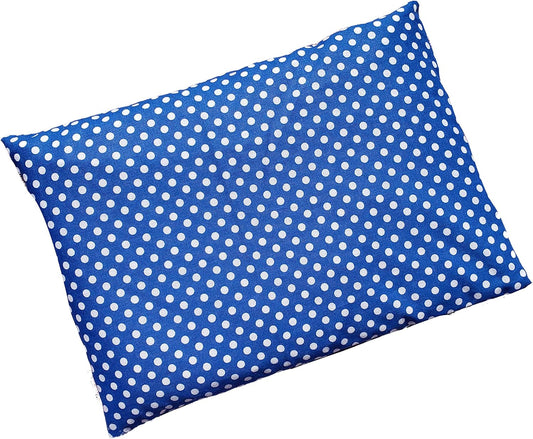 Microwavable Corn Filled Heating Pad and Cold Pack/Washable 100% Cotton Cover (Polka Dot - Blue, 7.5in W x 11in L)