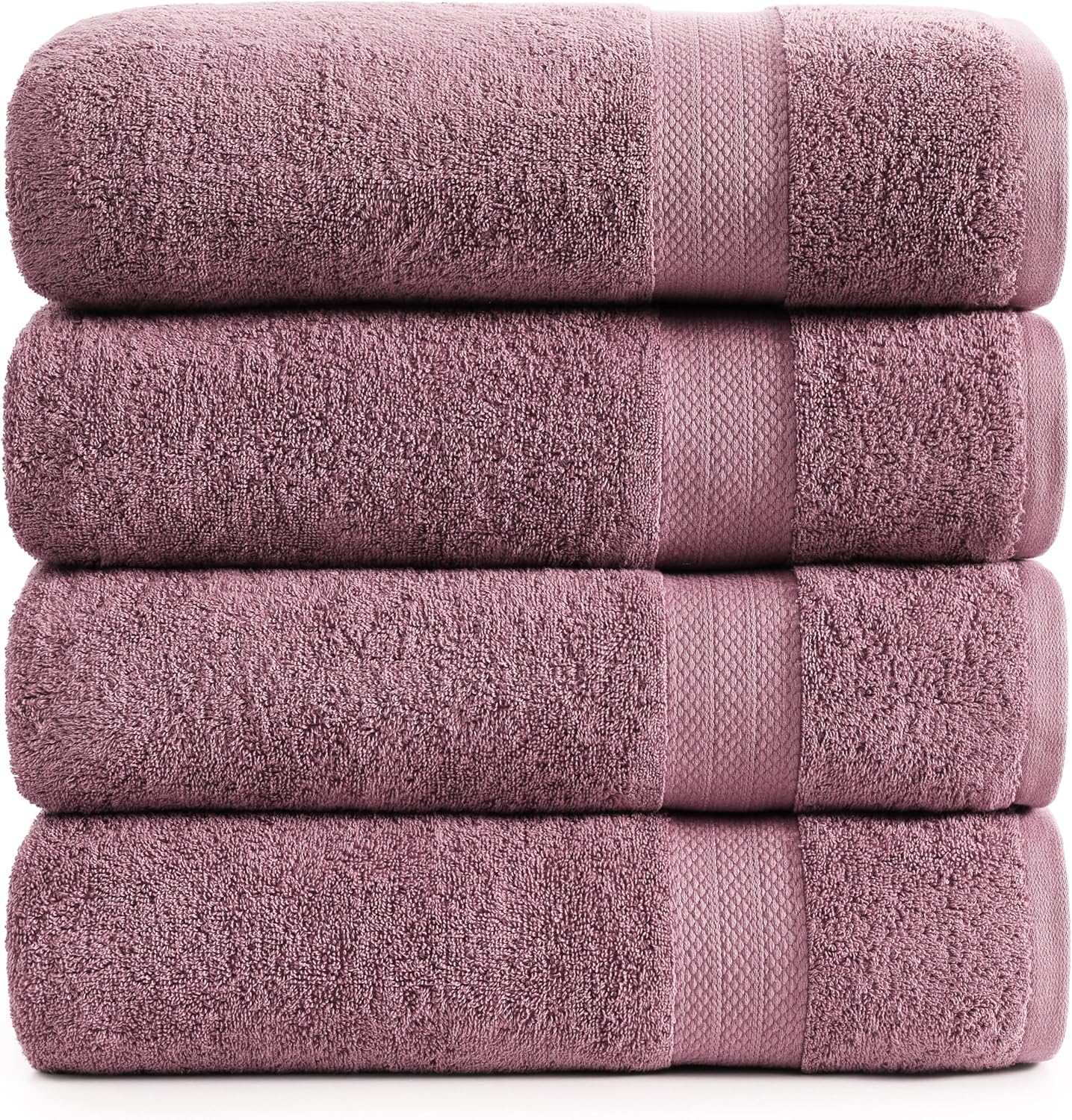 LANE LINEN 100% Cotton Bath Sheets 4 Pack (35"x66") - Ring Spun Cotton Extra Large Bath Towels Set - Quick Dry, Soft & Absorbent Oversized Towel Set - Holds Well After Multiple Washes - Wishful Mauve