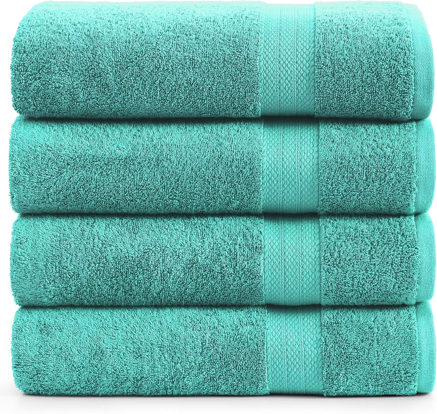 LANE LINEN Bathroom Towels Set (4 Pack)- 100% Cotton Luxury Bath Towels for Bathroom, Soft Shower Towels, Quick Dry Turkish Bath Towels, Super Absorbent Hotel Quality Bath Towel Set (28"x 54")- Teal