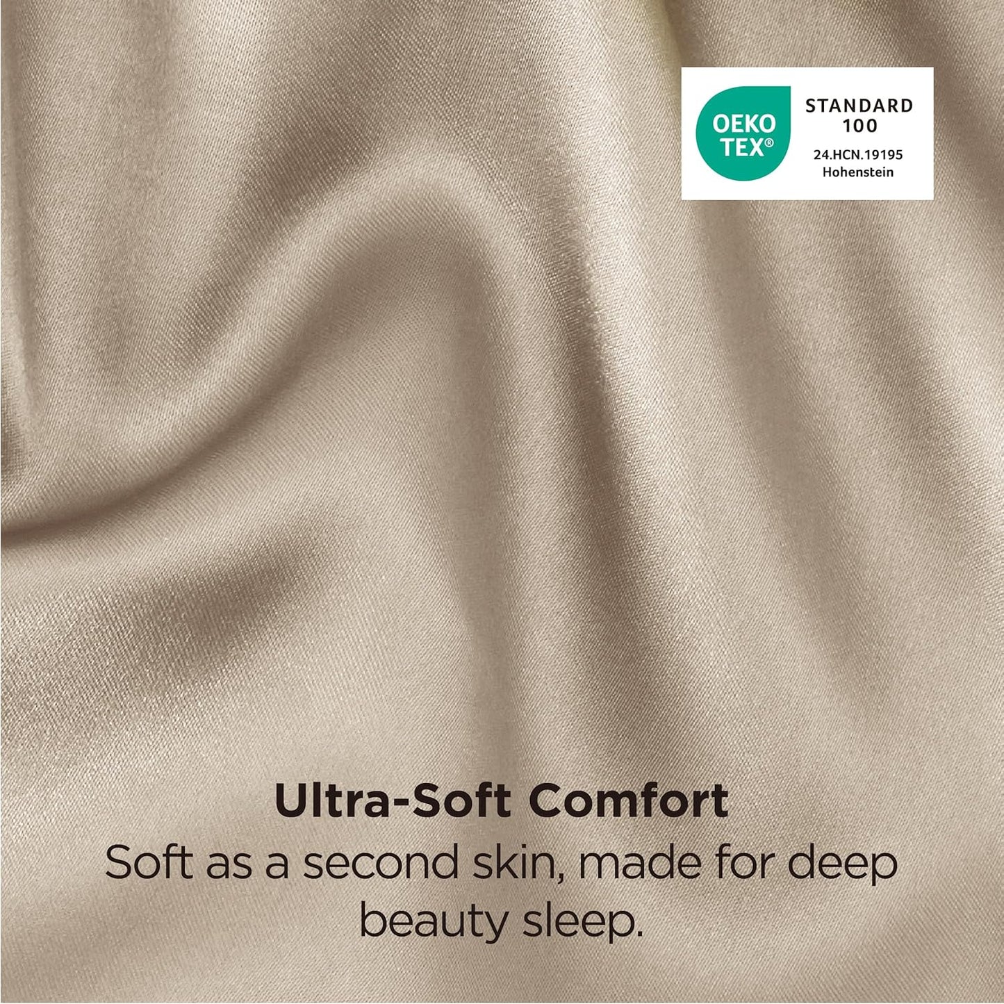 Bedsure Satin Pillowcases, Similar to Silk Pillow Cases Queen Size Set of 2, Pillow Case for Sleeping Women with Envelope Closure, Gifts for Women Men, Khaki, 20x30 Inches, 2pcs