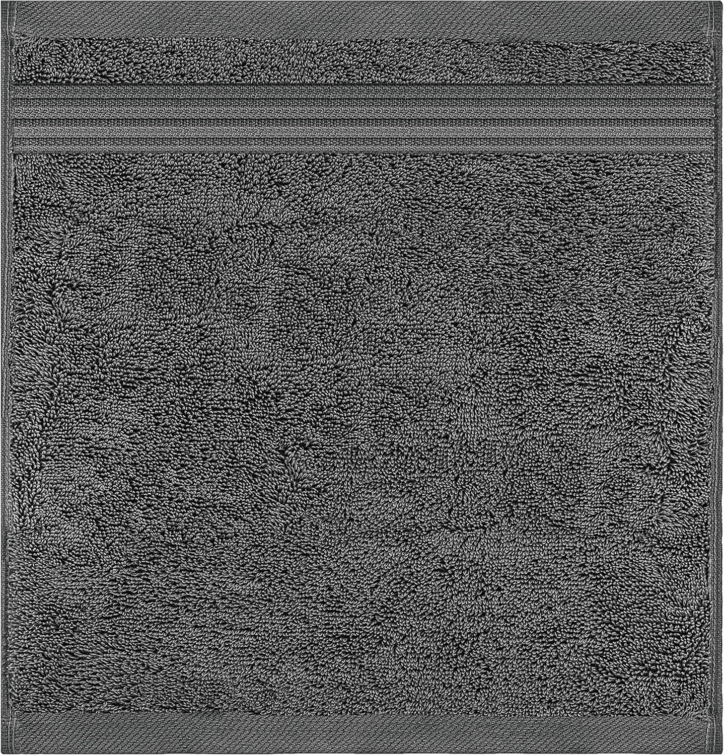 American Veteran Towel, 100% Cotton Turkish Washcloths for Bathroom Essentials 4 Pack, Soft Absorbent Wash Cloths Quick Drying Small Towels Washrags, Dark Gray